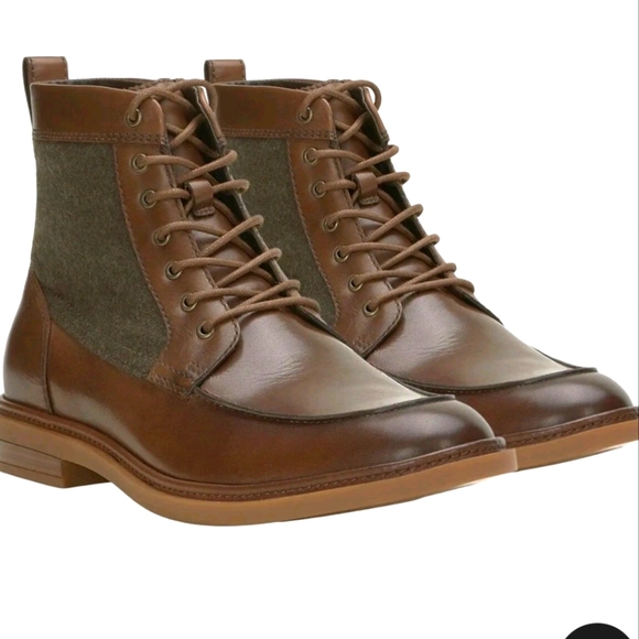 NEW Vince Camuto Mens Bendmore Brown Leather Lace Up Boots 10.5